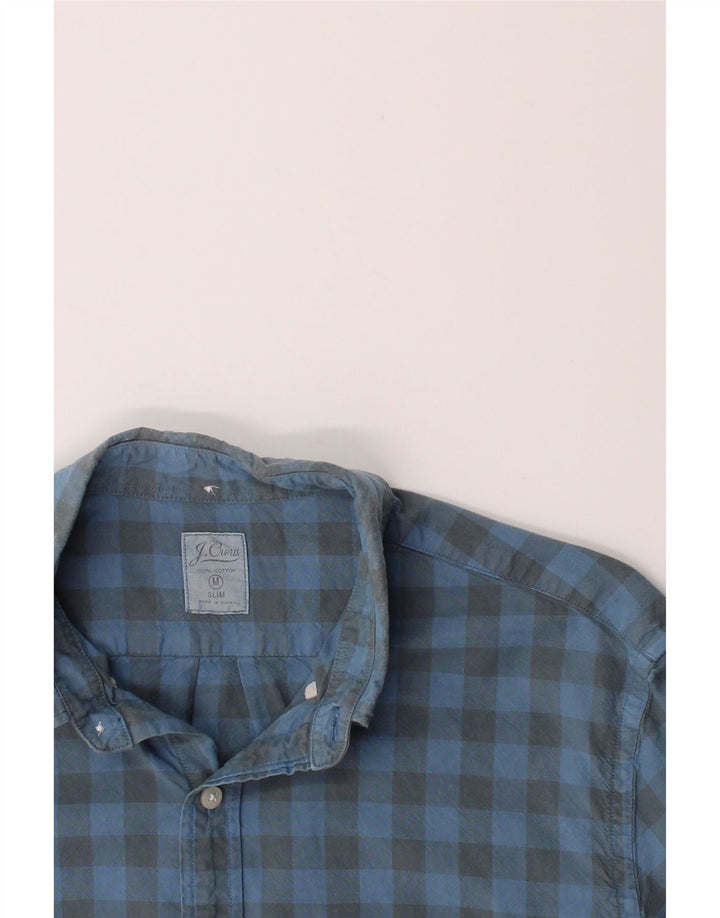 J. CREW Mens Slim Shirt Medium Blue Check Cotton Vintage J. Crew and Second-Hand J. Crew from Messina Hembry 