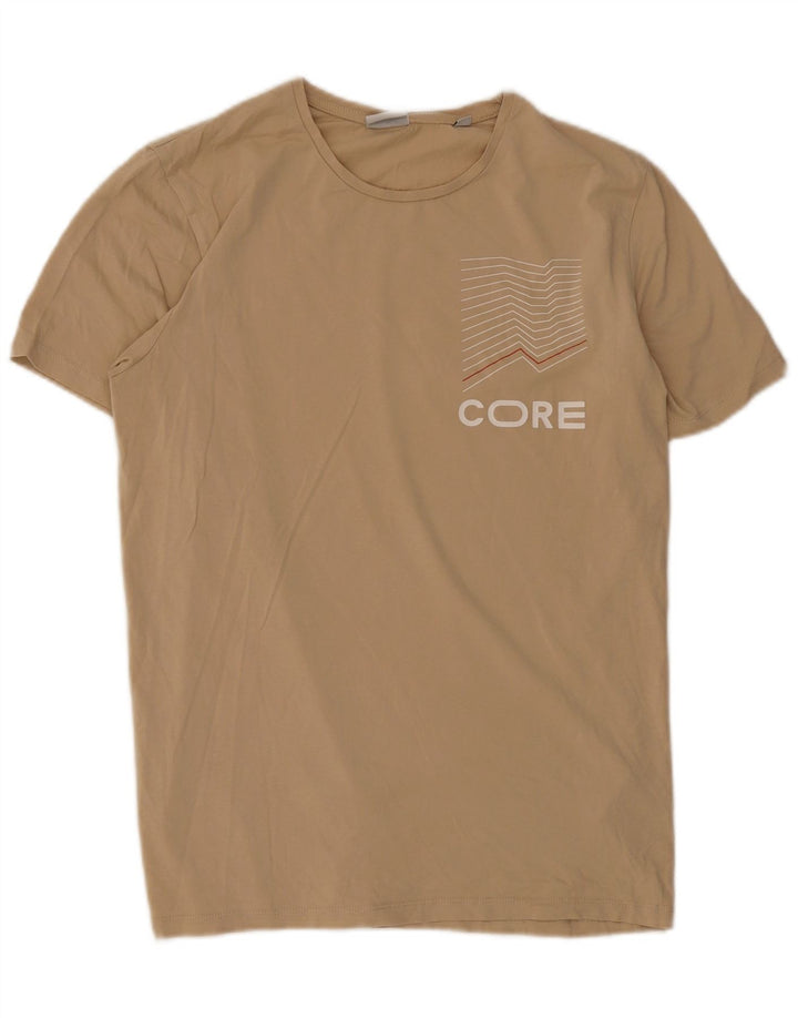 Jack & Jones Herre grafisk T-shirt Top Lille Beige Bomuld