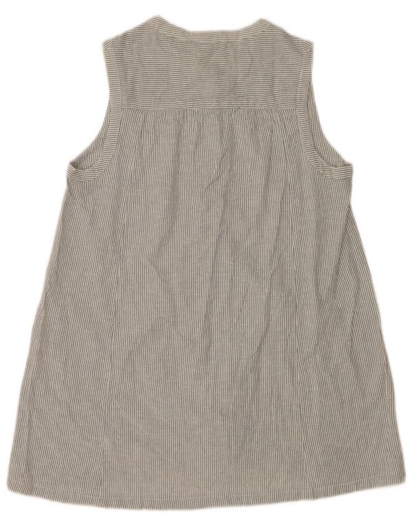 Fat Face Dame Ærmeløs Shift Dress UK 12 Medium Blue Pinstripe Bomuld