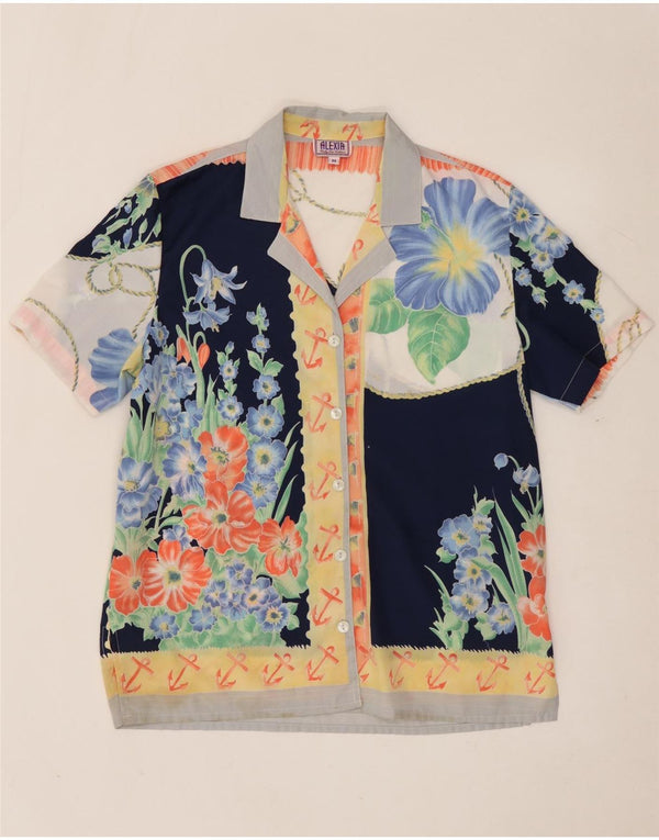 ALEXIA Dame Oversized skjortebluse UK 14 Medium Multicolored Floral
