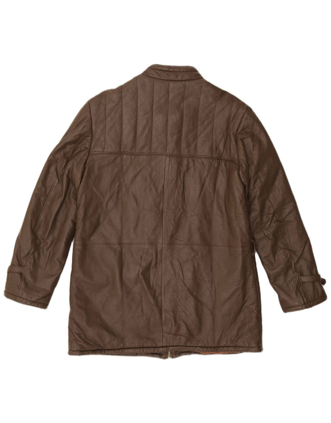 VINTAGE Læderjakke til mænd UK 38 Medium Brun Læder