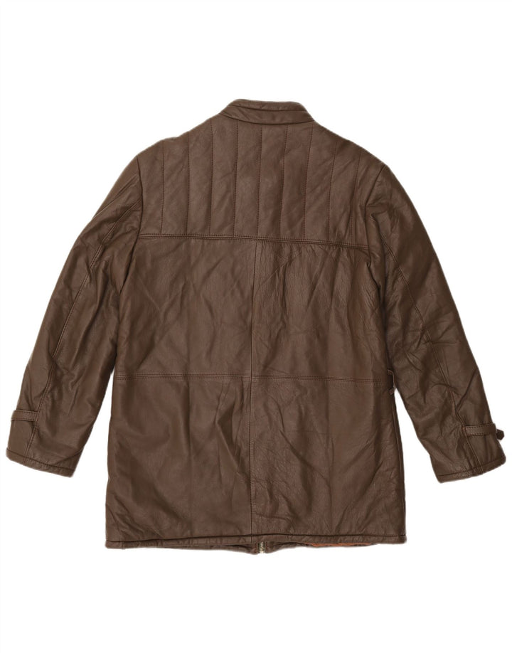 VINTAGE Læderjakke til mænd UK 38 Medium Brun Læder