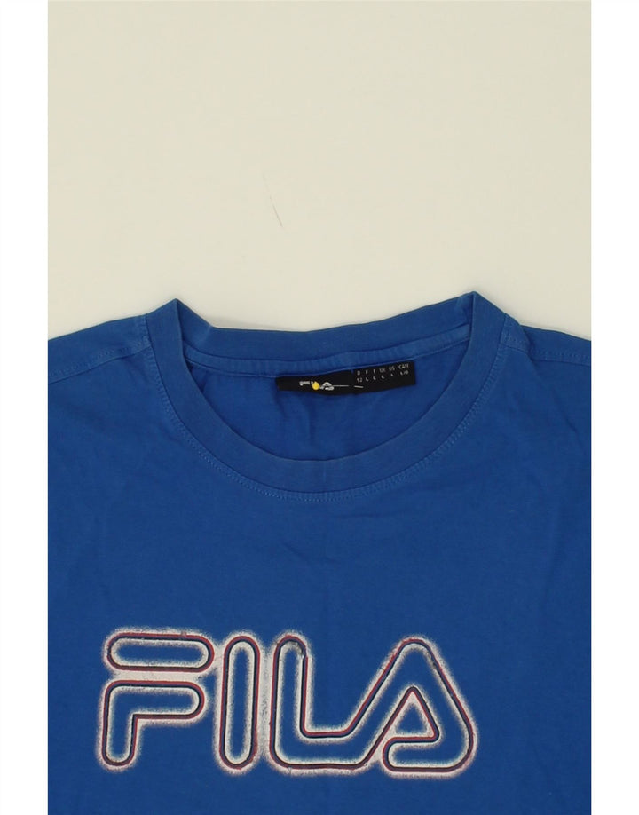FILA Mens Graphic T-Shirt Top Large Blue Vintage Fila and Second-Hand Fila from Messina Hembry 
