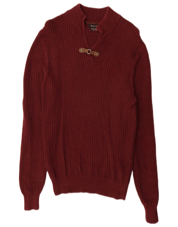 Massimo Dutti Herre Turtle Neck Jumper Sweater Lille Bourgogne Bomuld