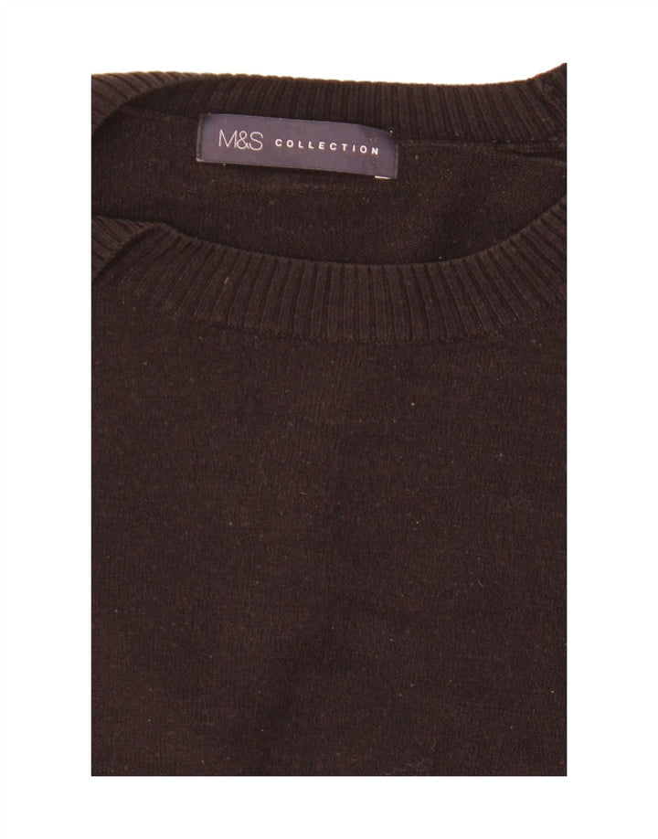 Marks & Spencer Dame Boat Neck Jumper Sweater UK 12 Medium Black