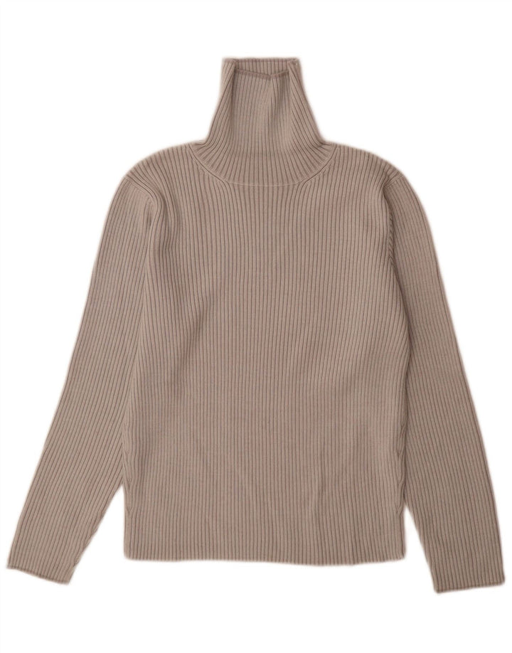 Gas Dame Roll Neck Jumper Sweater UK 10 Small Grey Wool