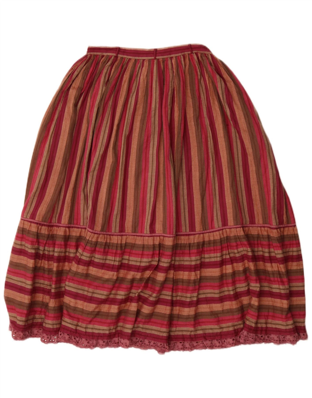 VINTAGE Kvinder Højtalje Plisseret Nederdel Stor W26 Flerfarvet Stribet