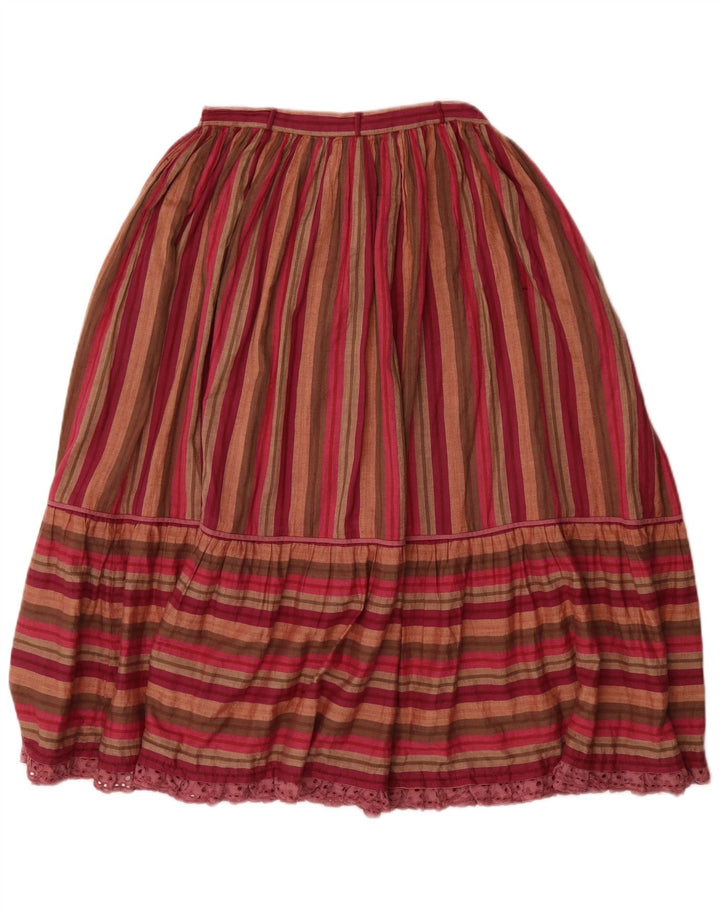 VINTAGE Kvinder Højtalje Plisseret Nederdel Stor W26 Flerfarvet Stribet