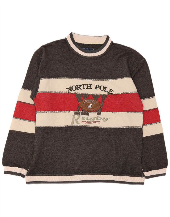North Pole Herre grafisk sweatshirt Jumper Medium Grey Colourblock