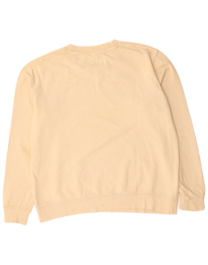 Calvin Klein Jeans Herre Grafisk Sweatshirt Jumper Stor Beige Bomuld
