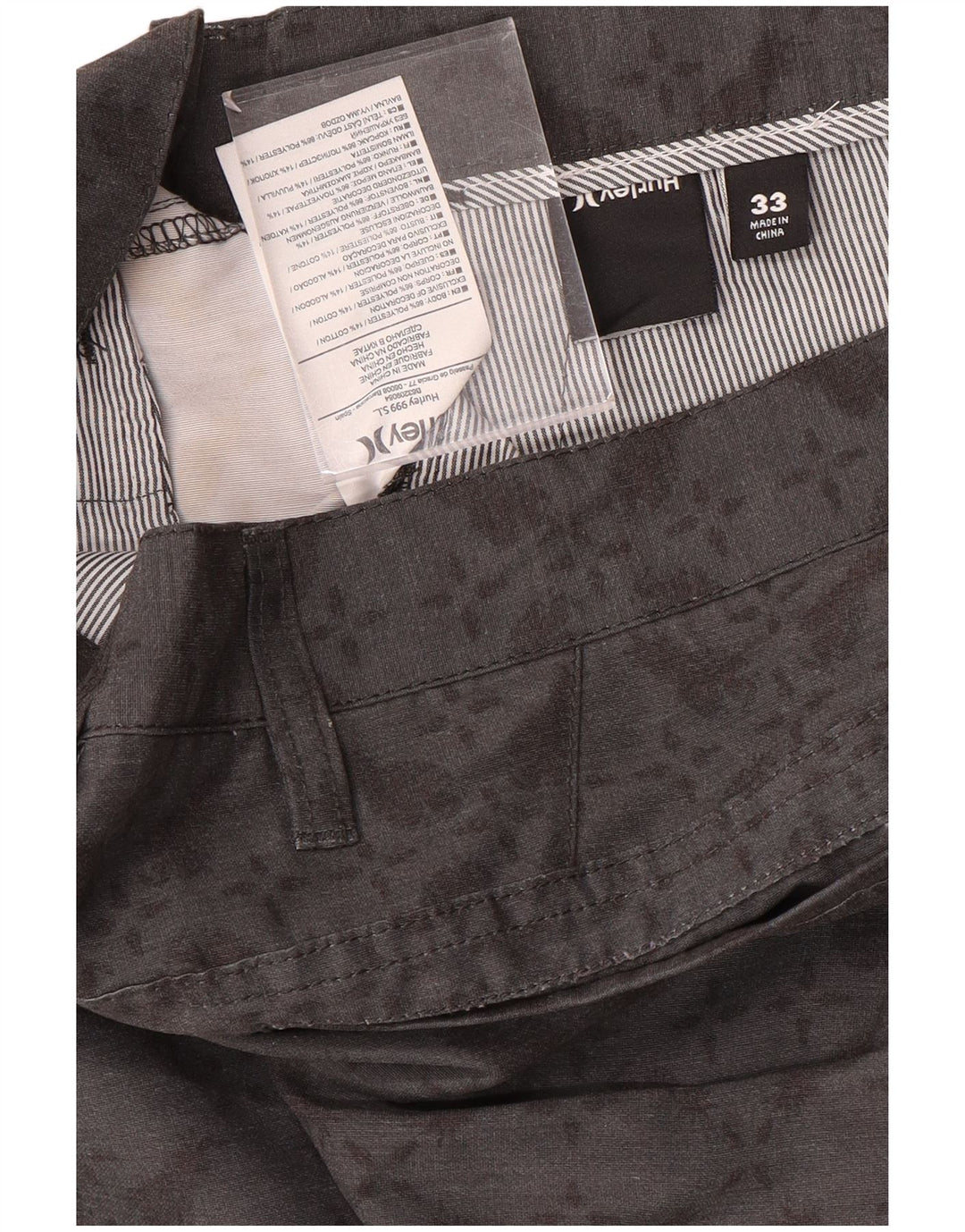 Hurley Herre Chino Shorts W33 Medium Grey Geometrisk Polyester