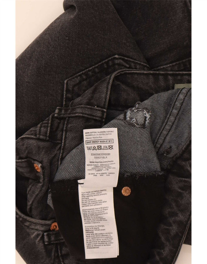 Topshop Dame Mini Denim Nederdel W26 Lille Sort Bomuld