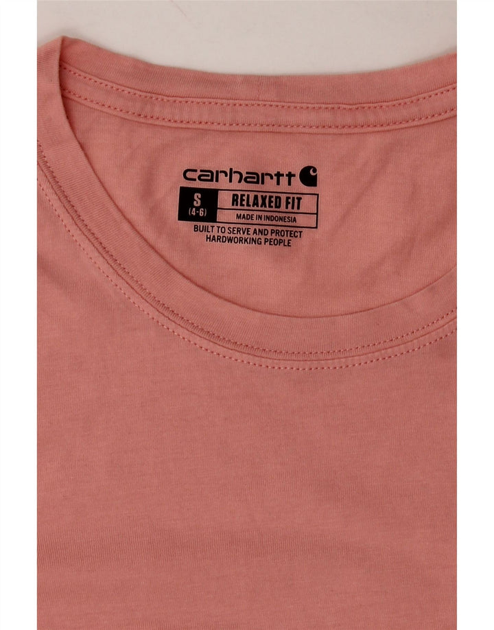 CARHARTT Womens Relaxed Fit T-Shirt Top US 4/6 Small Pink Vintage Carhartt and Second-Hand Carhartt from Messina Hembry 