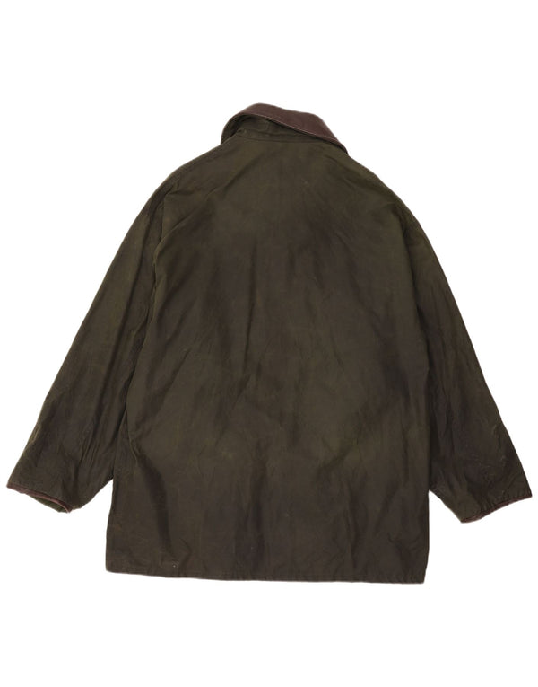 Vintage herre vokset bomuldsjakke UK 38 Medium Green Colourblock Cotton