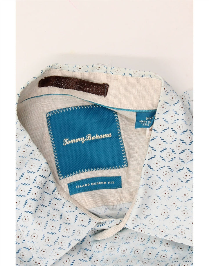 TOMMY BAHAMA Mens Shirt Medium White Argyle/Diamond Cotton Vintage Tommy Bahama and Second-Hand Tommy Bahama from Messina Hembry 