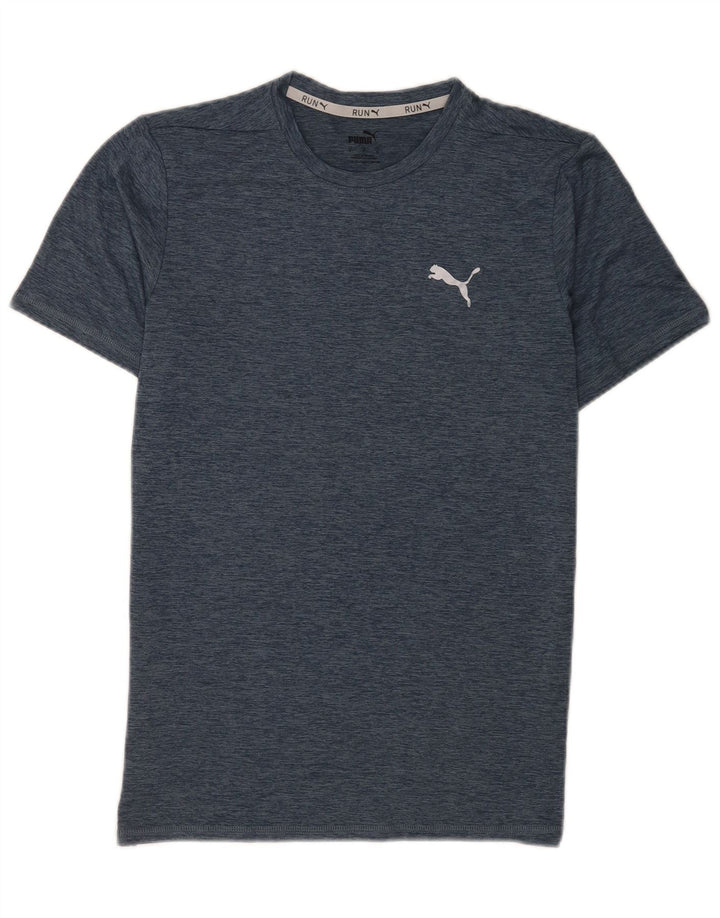 Puma Herre T-Shirt Top Lille Navy Blue Flecked