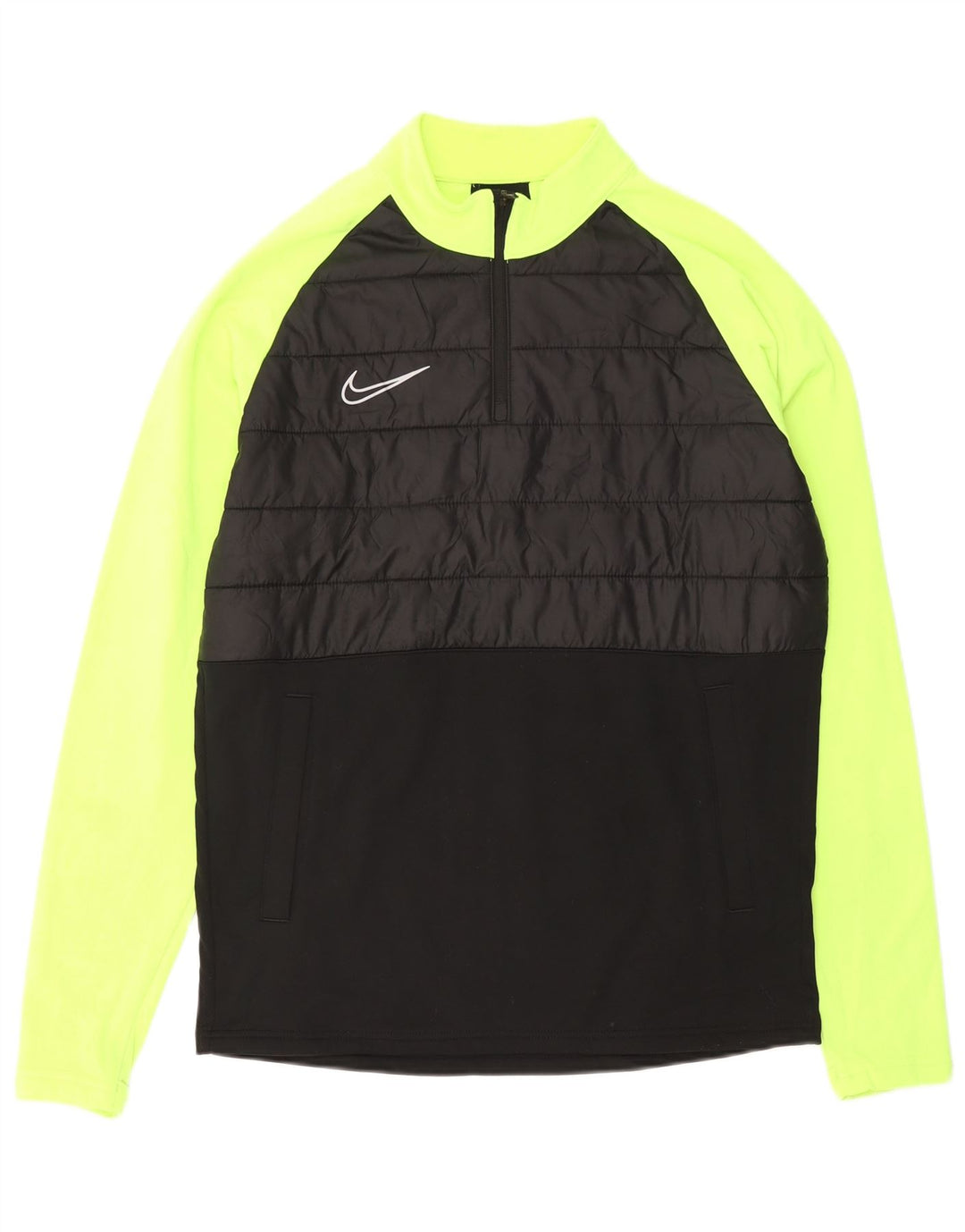 NIKE Herre Dri Fit Pullover med lynlås-hals Træningsdragt Top Medium Sort Colourblock