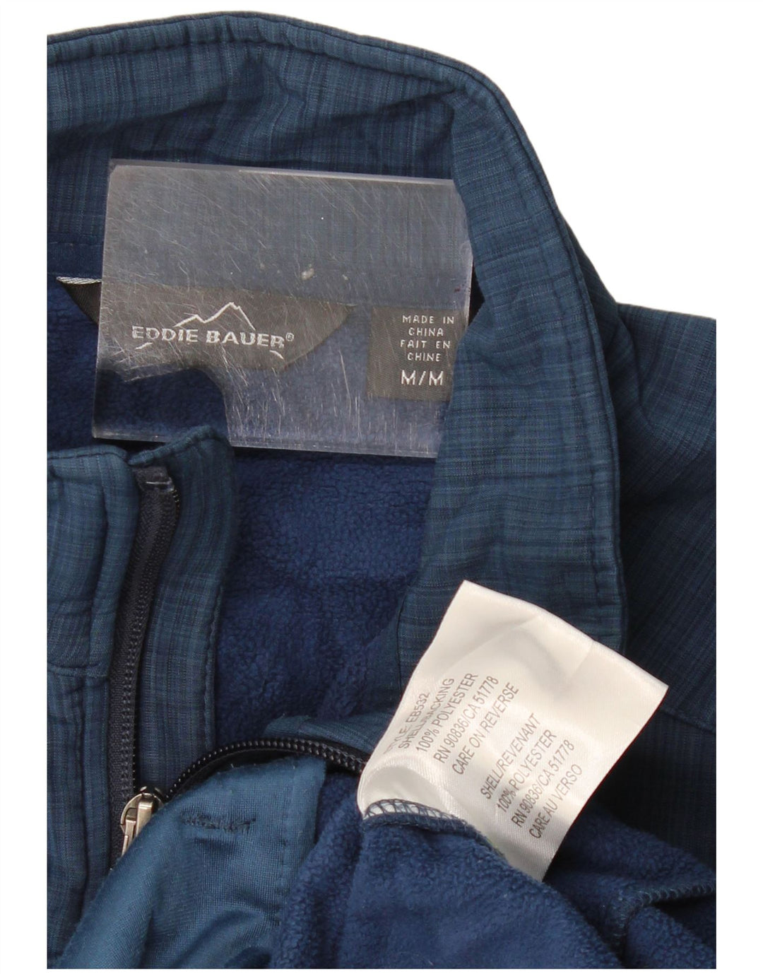 Eddie Bauer Herre Windbreaker Jacket UK 38 Medium Navy Blue Polyester