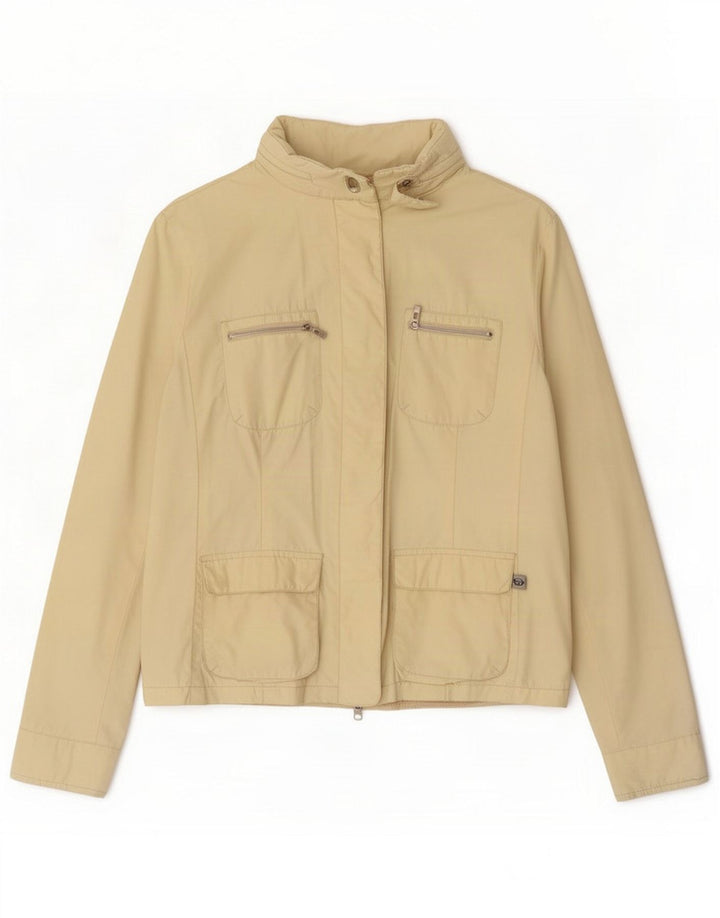 Sergio Tacchini Dame Hooded Utility Jacket IT 46 Large Beige Polyamid
