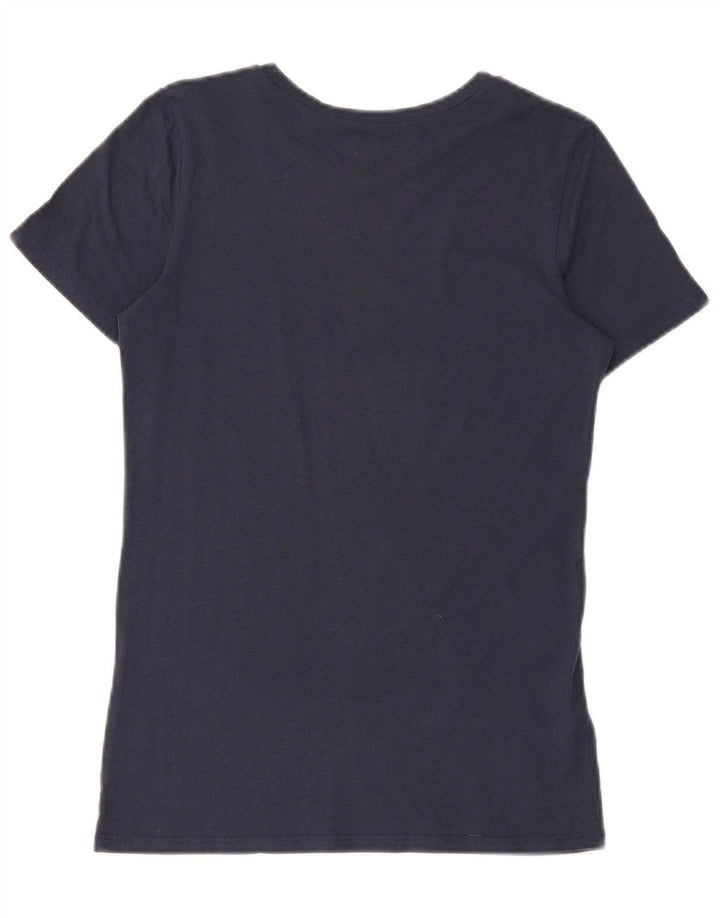 Vans Dame Grafisk T-Shirt Top UK 14 Large Navy Blue