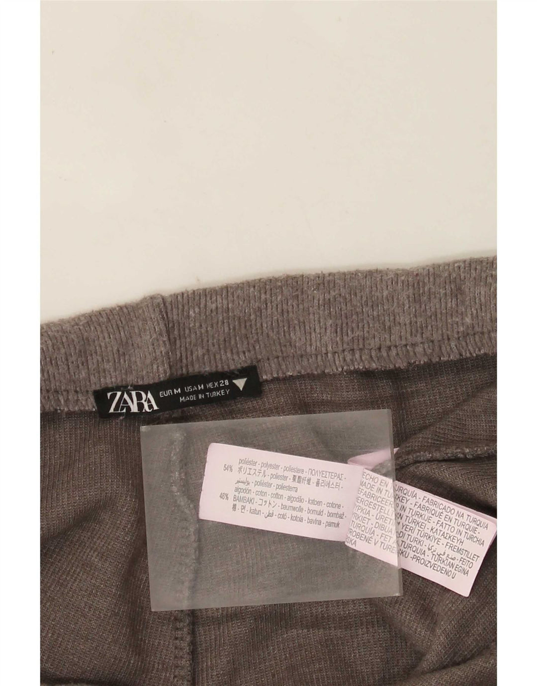 Zara kvinders højtaljede brede ben bukser UK 14 mellemgrå polyester