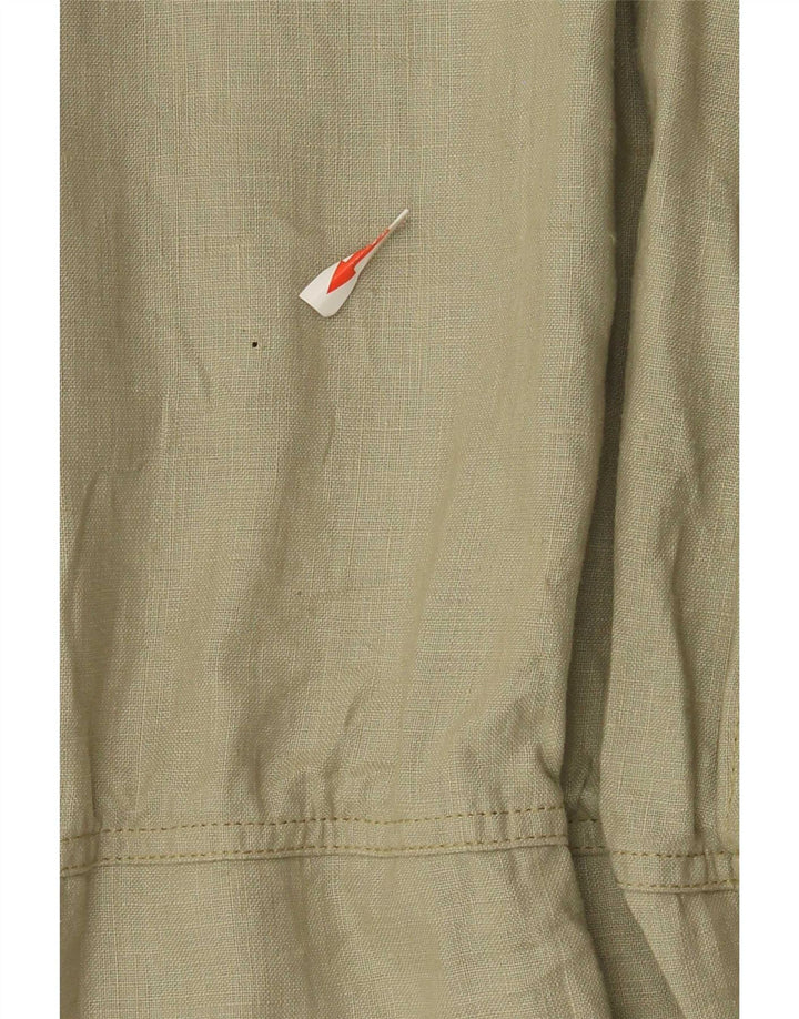 Adhoc Herre Utility Jacket UK 38 Medium Khaki Linen Army