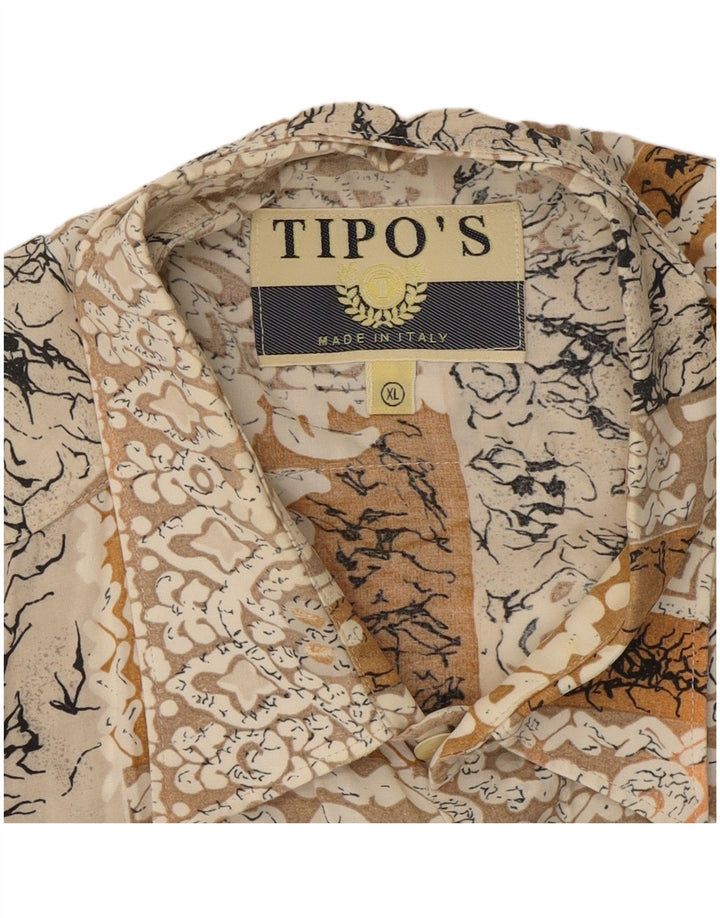 Tipo' S Kortærmet Herreskjorte XL Beige Floral