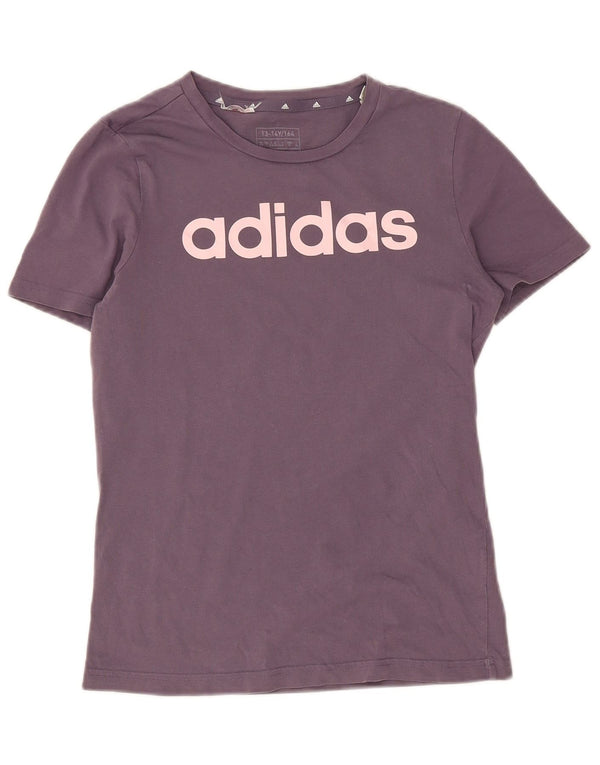 Adidas piger grafisk t-shirt top 13-14 år lilla bomuld