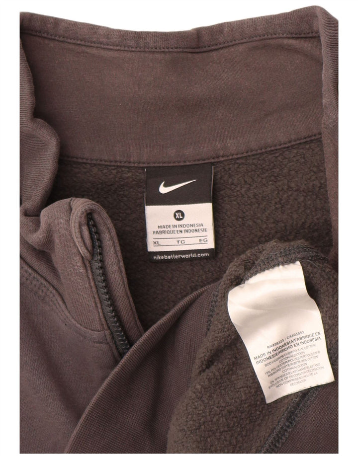 Nike Sweatshirt med lynlås til mænd XL Grå bomuld
