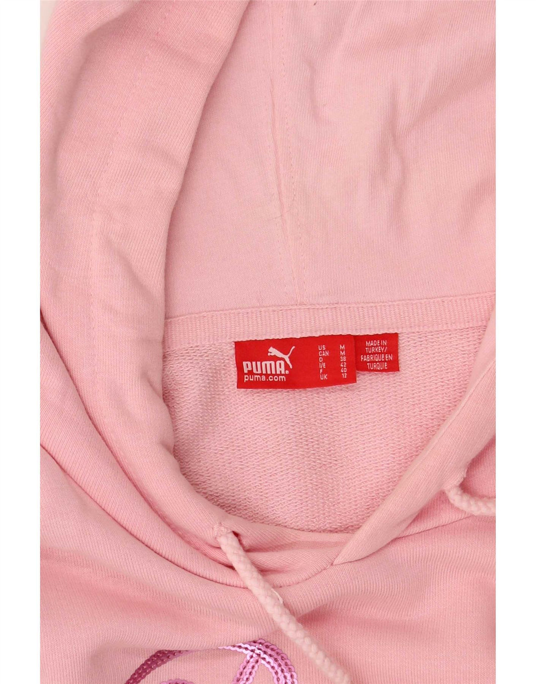 Puma Graphic Hoodie Jumper UK 12 Medium Pink