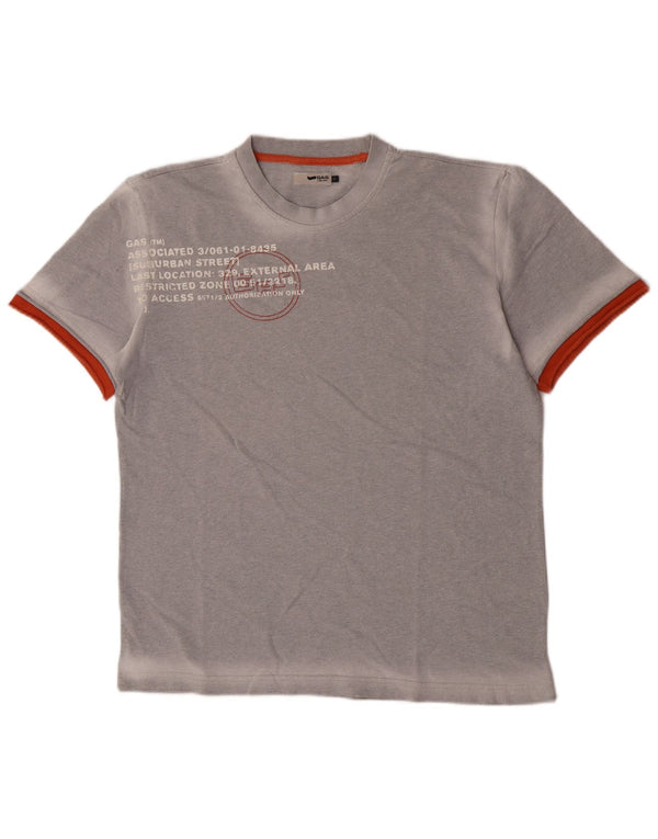 Gas Mens Graphic T-Shirt Top XL Grey Colourblock