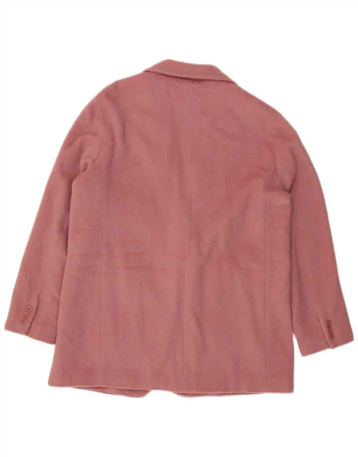 Marella Dame Longline 2 Button Blazer Jacket IT 48 XL Pink Uld