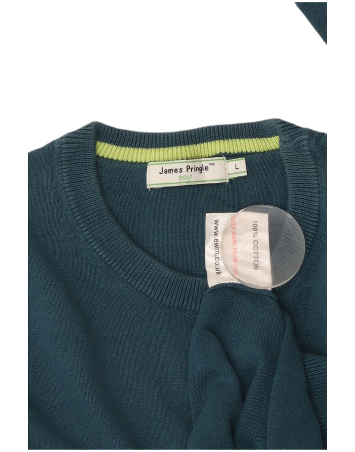 James Pringle Herre Crew Neck Jumper Sweater Stor blå bomuld