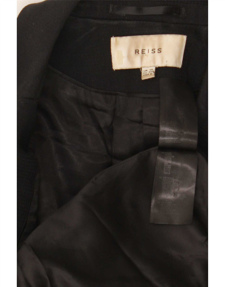 Reiss Dame 1 Knap Blazer Jacket UK 10 Small Black Wool
