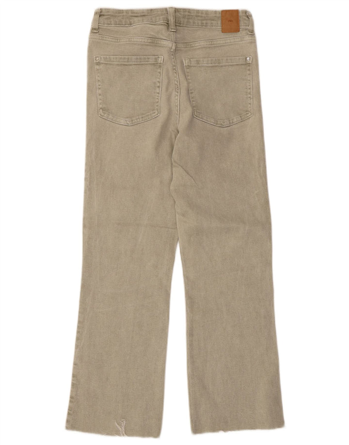 Zara Dame Straight Jeans EU 36 XS W26 L26 Grå Bomuld