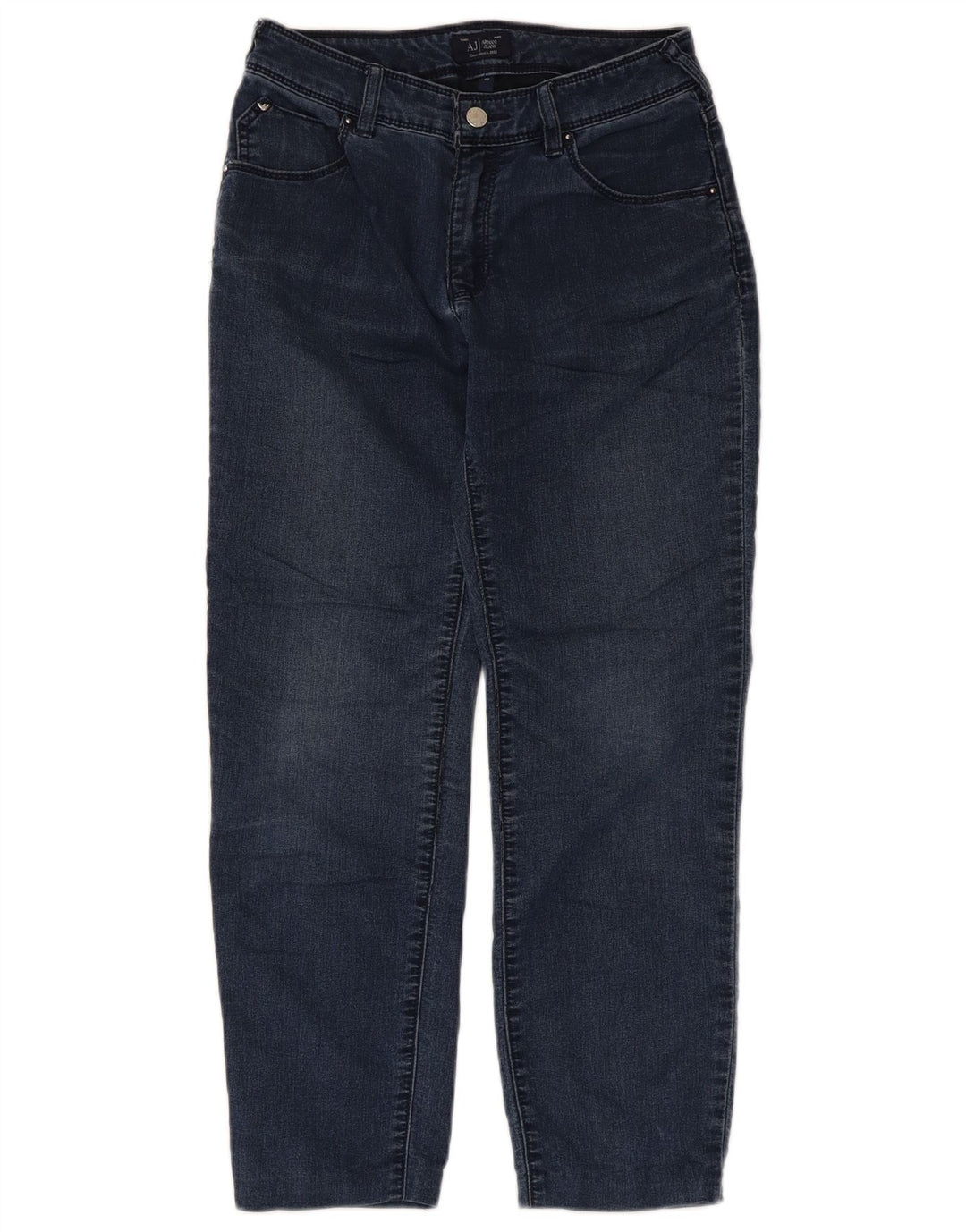 Armani Dame Crop Slim Jeans W27 L24 Marineblå Bomuld