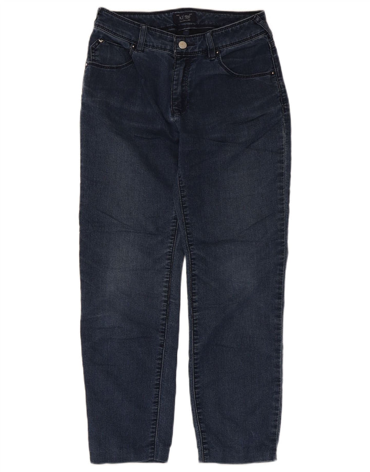 Armani Dame Crop Slim Jeans W27 L24 Marineblå Bomuld