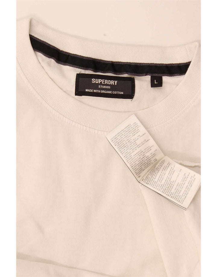 Superdry T-shirt top til mænd, stor hvid bomuld
