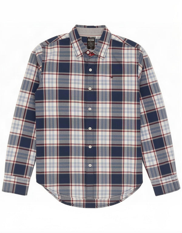 Tommy Hilfiger Herreskjorte lille blå ternet bomuld