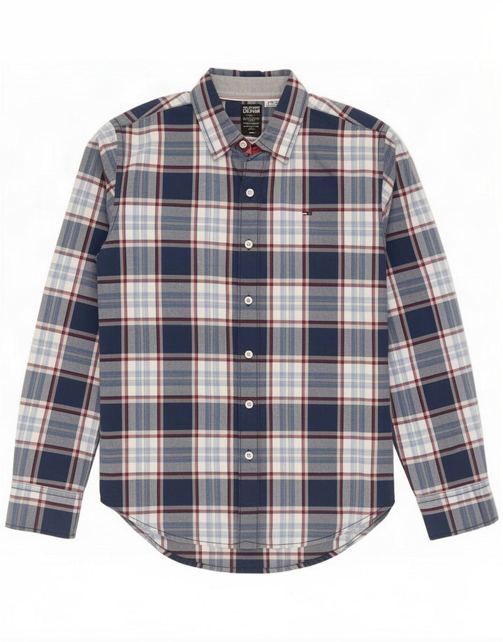 Tommy Hilfiger Herreskjorte lille blå ternet bomuld