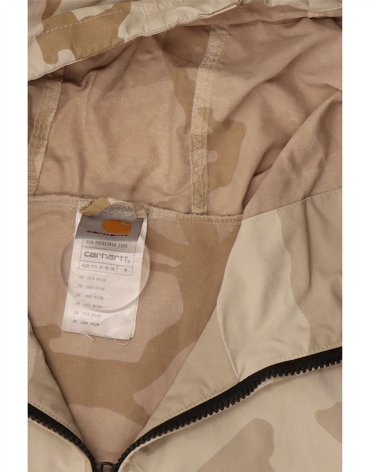 CARHARTT Herre Hættejakke Anorak UK 38 Medium Beige Camouflage Nylon