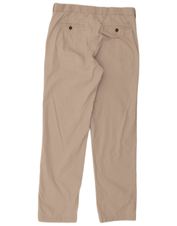 Marks & Spencer Straight Chino-bukser til mænd W34 L33 Beige Bomuld