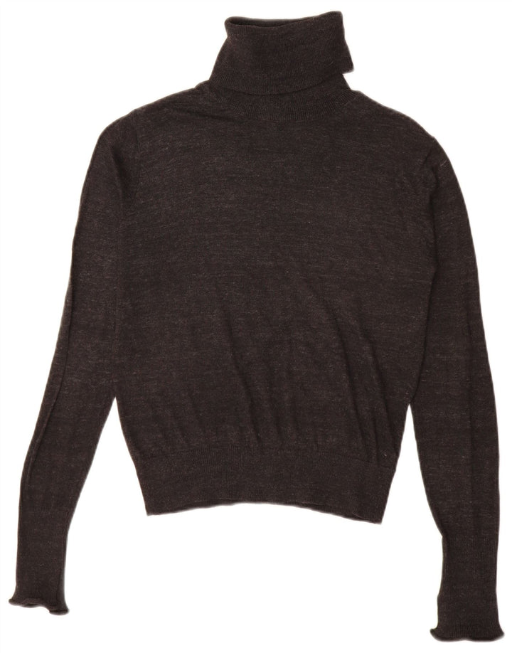Zara Dame Rullehals Sweater UK 10 Lille Grå