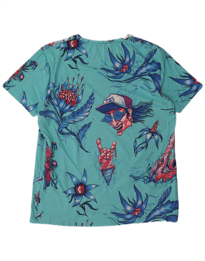 Cropp Herre Regular Fit Grafisk T-Shirt Top 2XL Turkis