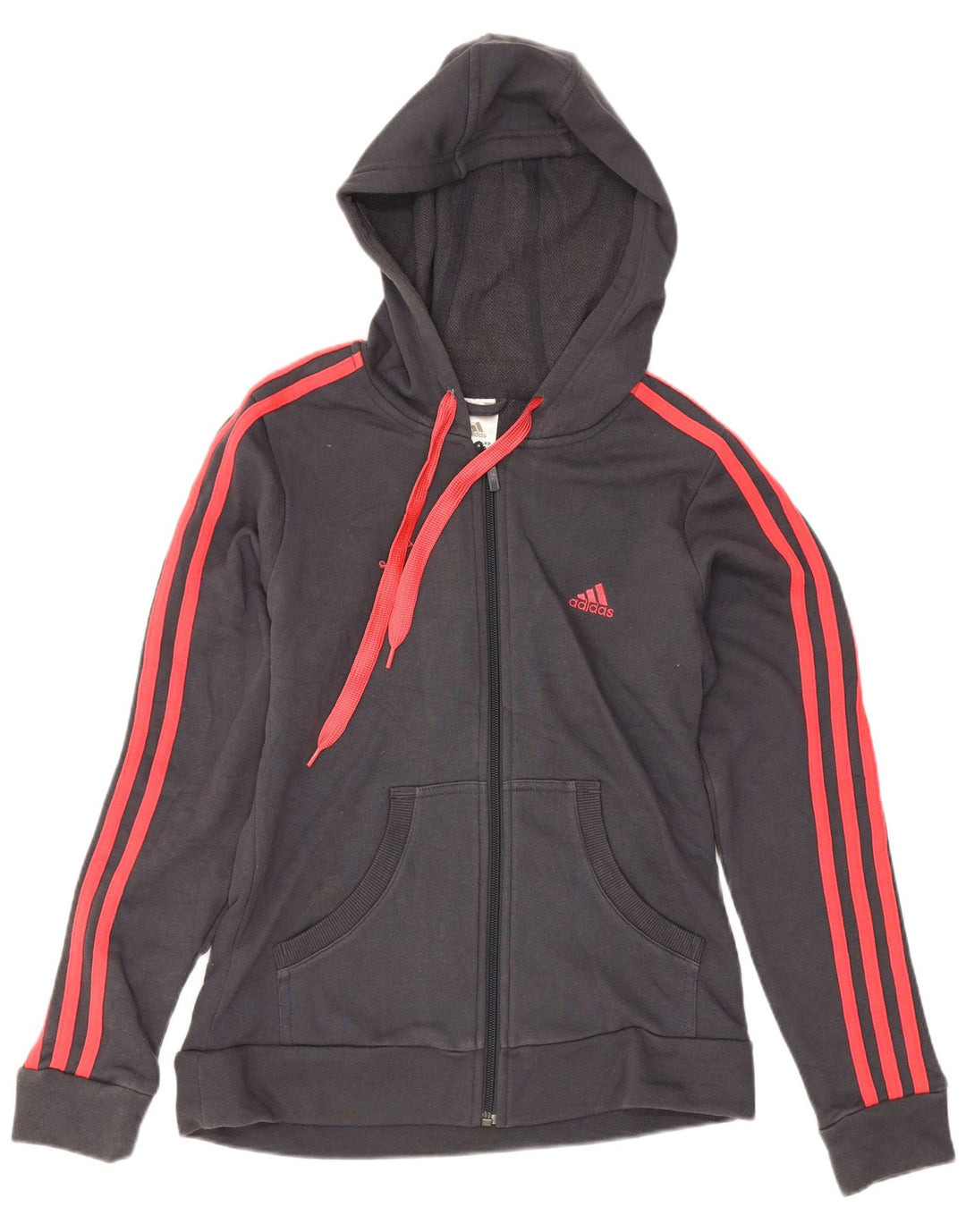 Adidas Dame Hættetrøje Sweater UK 12 Medium Grey Bomuld