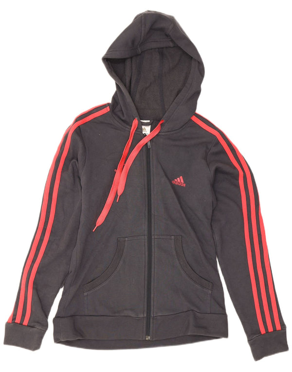 Adidas Dame Hættetrøje Sweater UK 12 Medium Grey Bomuld