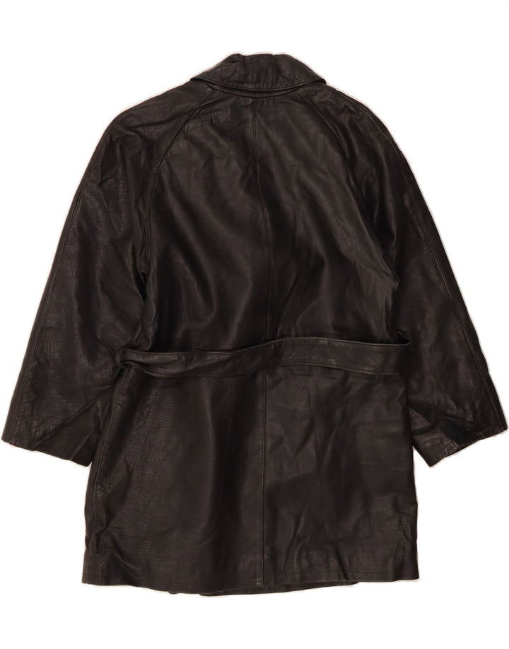 VINTAGE Womens Leather Coat IT 46 Large Black Leather Vintage Vintage and Second-Hand Vintage from Messina Hembry 
