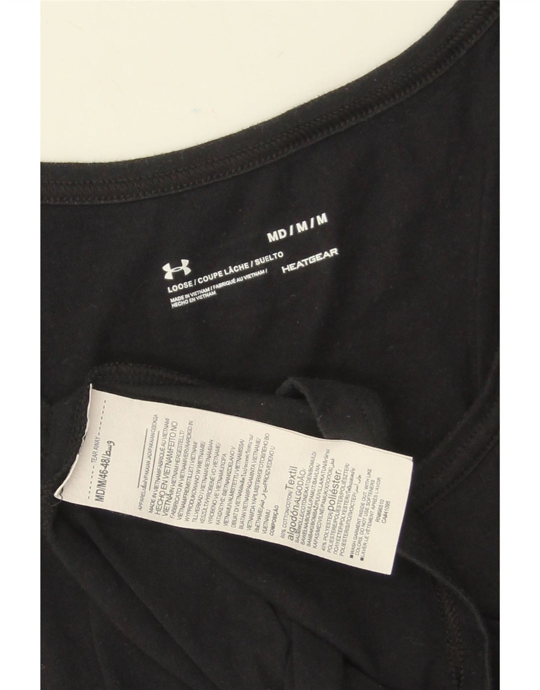 UNDER ARMOUR Herre Heat Gear Grafisk Vest Top Medium Sort Bomuld