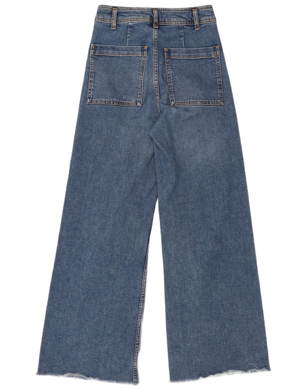 Zara Womens The Marine High Waist Straight Jeans EU 36 XS W26 L29 Blå