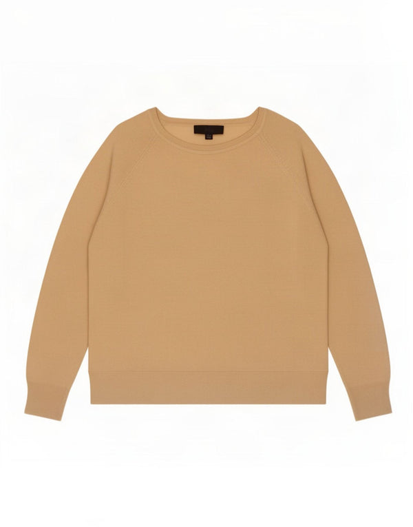 Zara Dame Loose Fit Boat Neck Jumper Sweater UK 14 Medium Beige Viscose